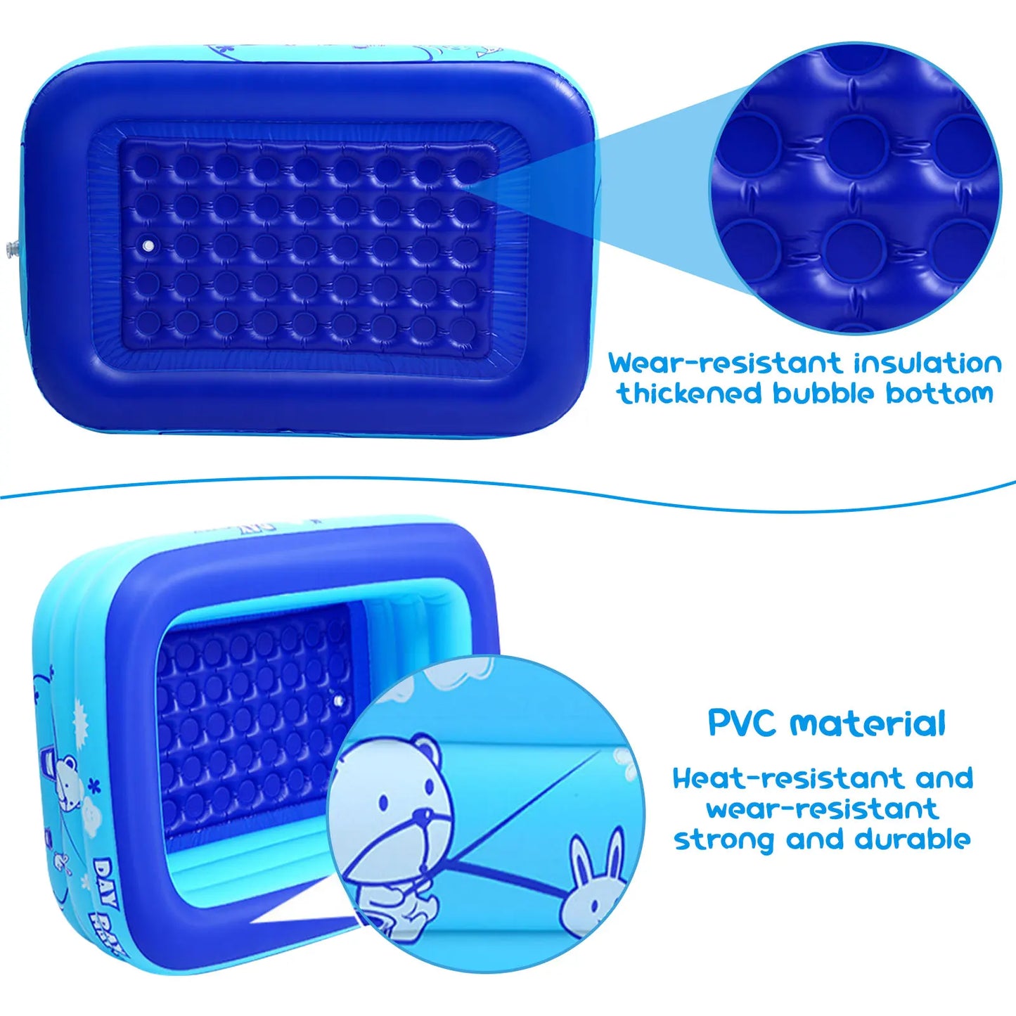 Thickened Inflatable Kids Swimming Pool Outdoor Water Play Bathtub