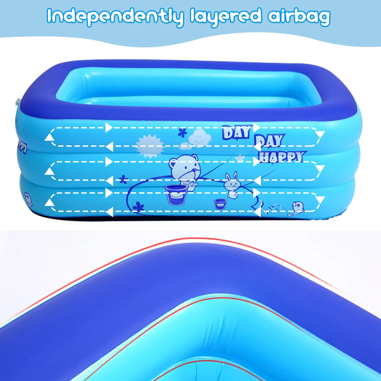 Thickened Inflatable Kids Swimming Pool Outdoor Water Play Bathtub