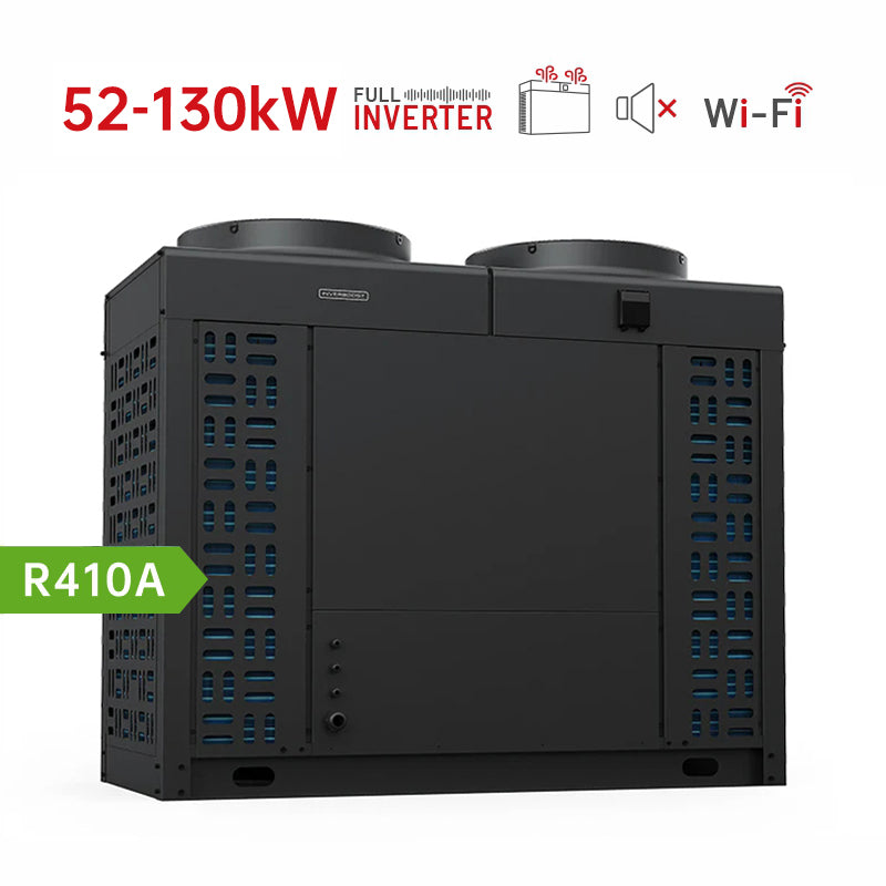 Zealux 45kW~185kW Commercial Pool Heat Pump Swim INVERBOOST Commercial Black