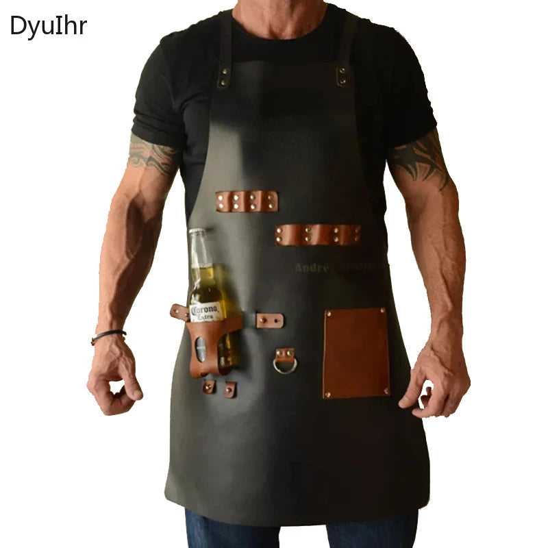 PU Leather Apron : Tablier de travail multifonctionnel résistant à l'huile