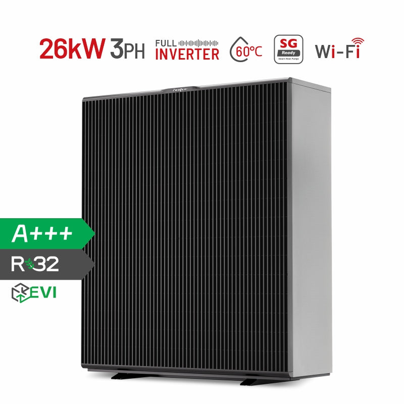 Zealux Pompa di Calore Monoblocco Inverboost Plus evi 10kW~26kW per Fonte d'Aria - Singola/Doppia Ventola - ASHP Multifunzionale Inverboost per Acqua Calda