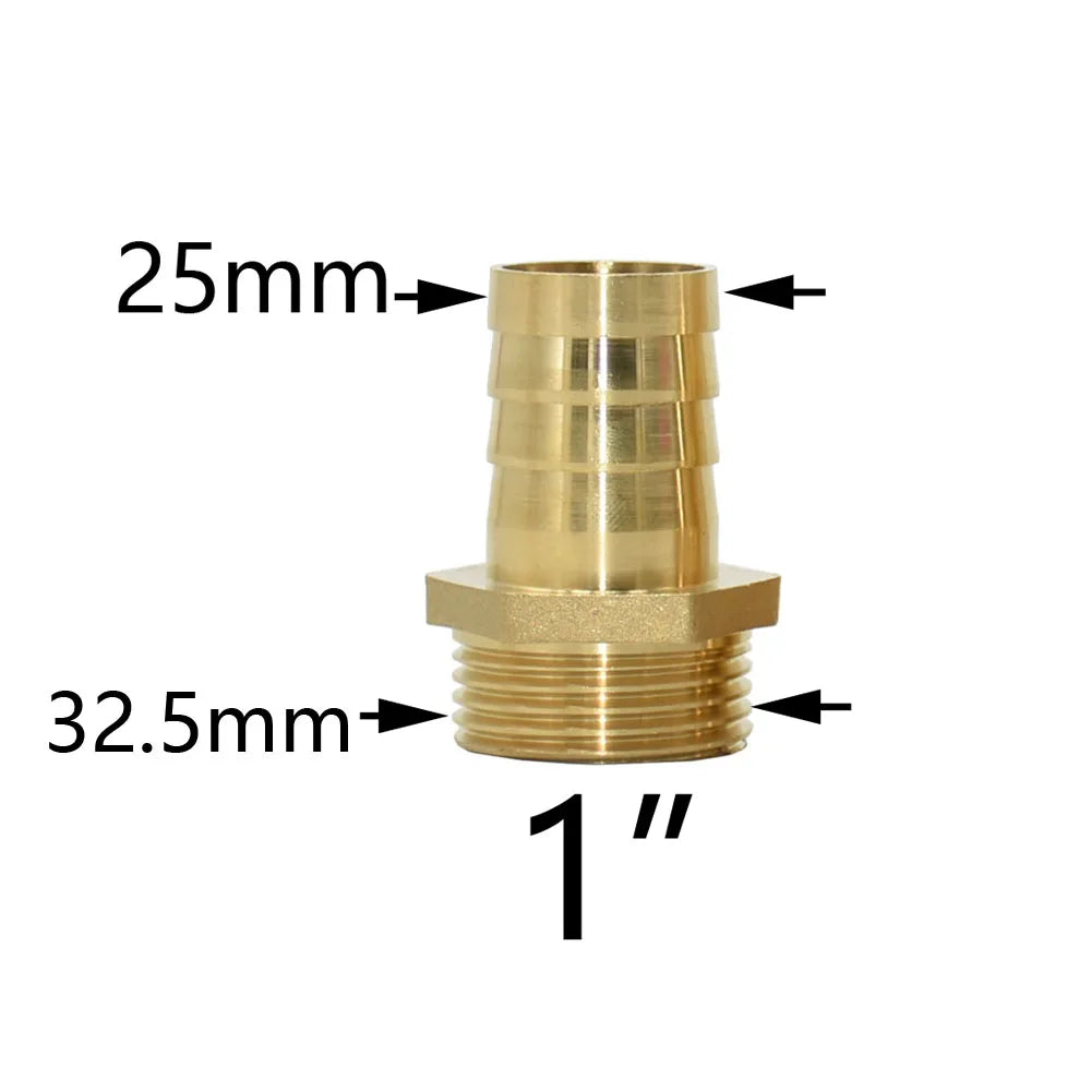 1" Raccord mâle fileté en laiton vers embout cannelé pour tuyau : raccords pour tuyaux de 16/19/25/32mm