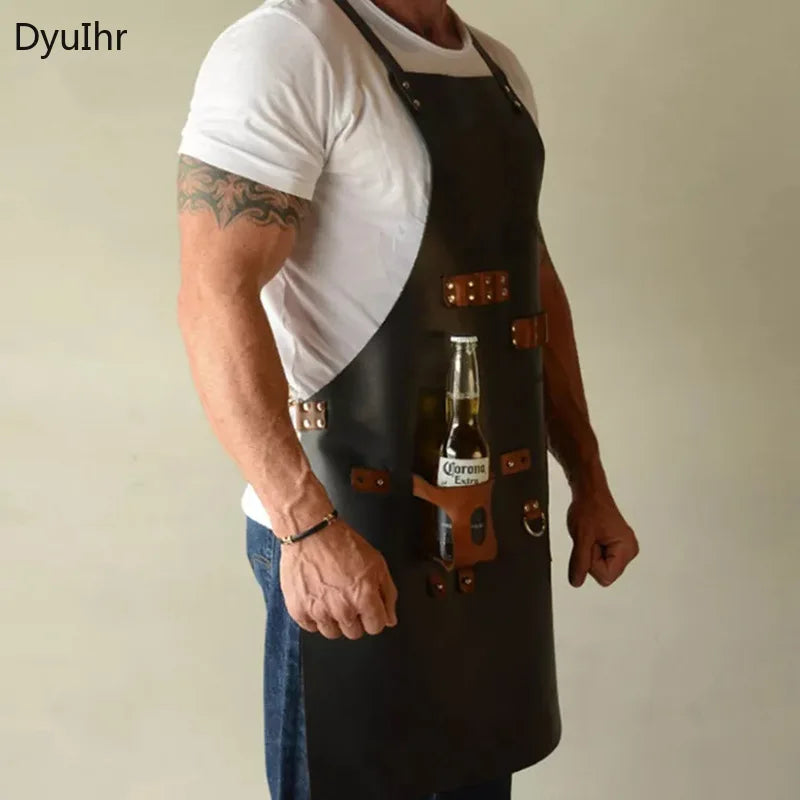 PU Leather Apron : Tablier de travail multifonctionnel résistant à l'huile