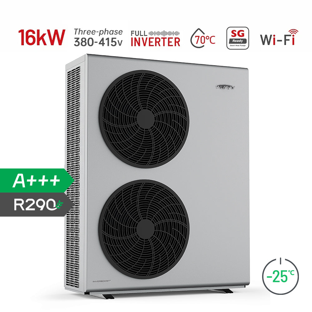 ALSAVO R290 7kW~16kW Air Source Heat Pump Monoblock - Single/Double Fans - Inverboost Multifunctional ASHP hot water