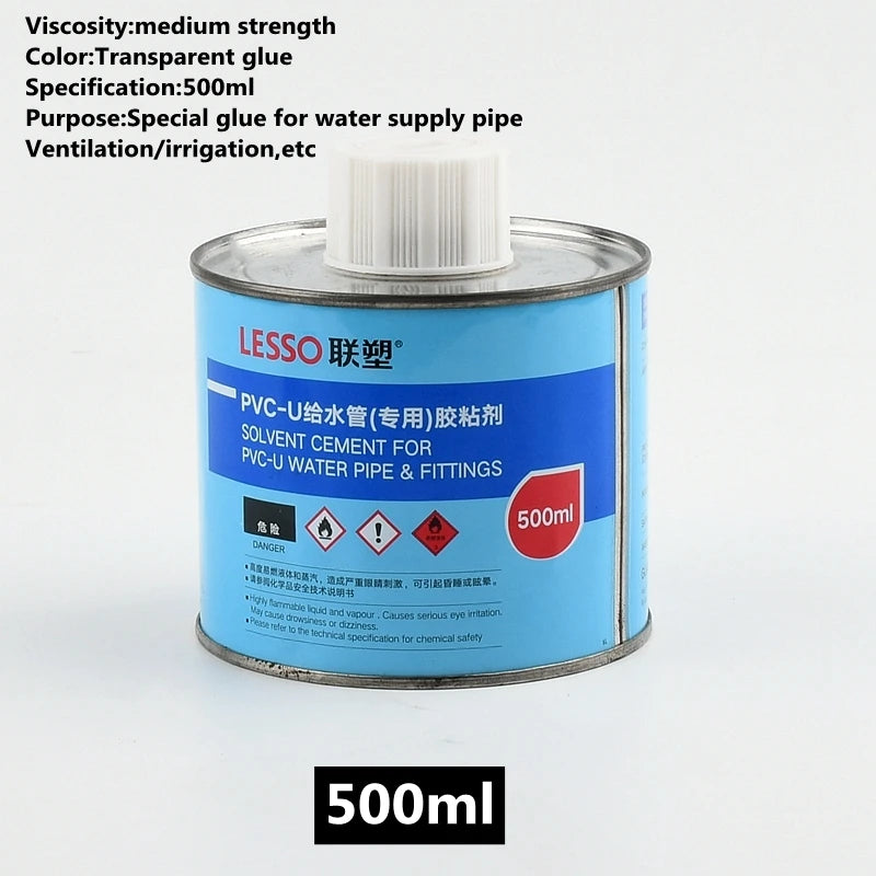 100ml Colle PVC pour conduite d'eau, raccords de tuyaux d'eau, mastic d'étanchéité, adhésif pour joint de tuyau de système d'irrigation de jardin