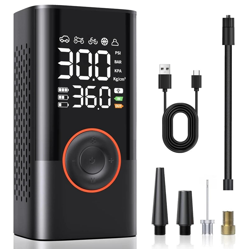 Rechargeable Wireless Car Air Pump with 100W Power and 150psi Pressure for Vehicles and Inflatables