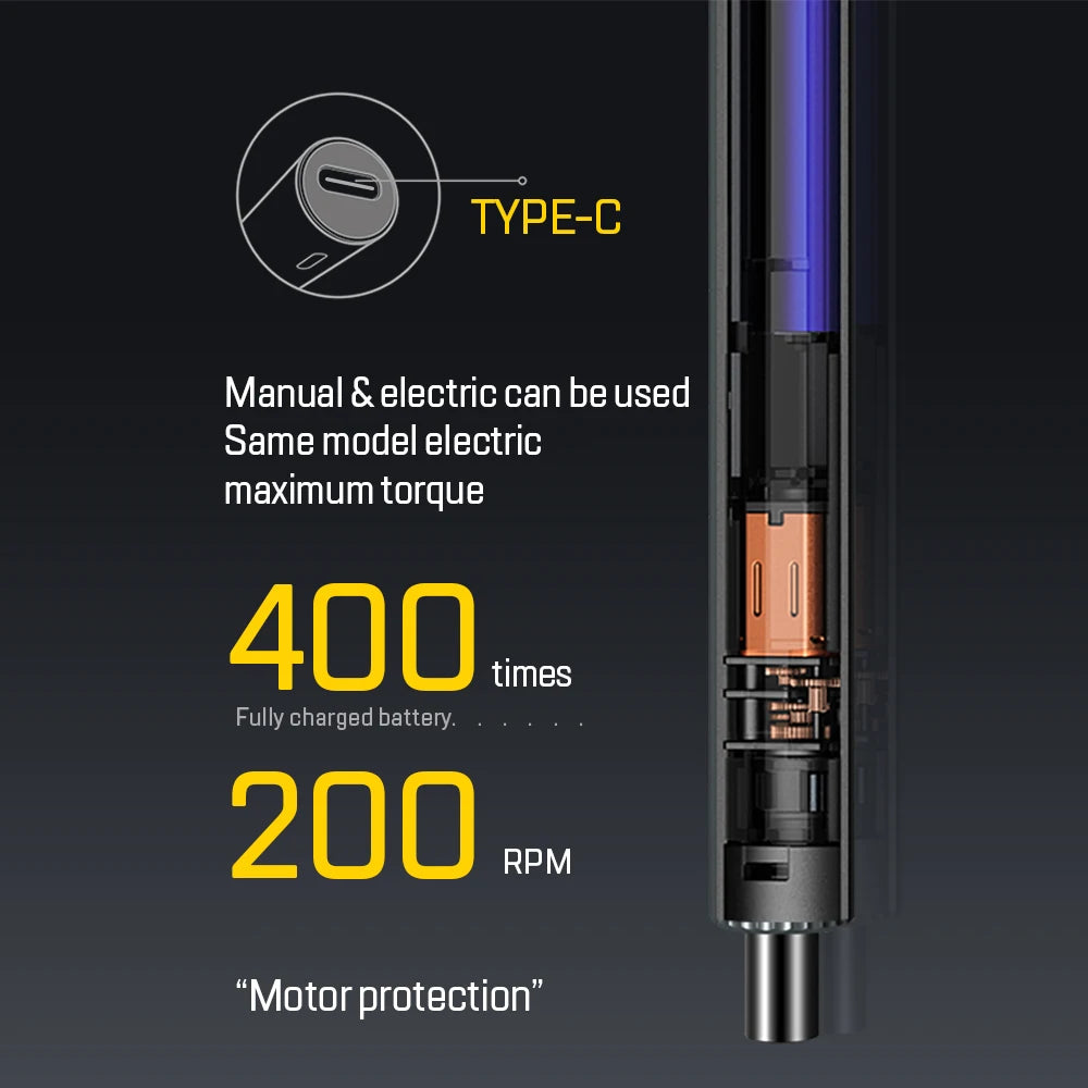 Juego de Destornillador Eléctrico Recargable 58 en 1 Herramienta de Precisión con Puntas—Gris