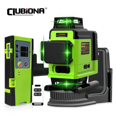 4D 16 Lines Professional German Core Floor Ceiling Remote Control Green Line Laser Level with 5000mahs Li-Ion Battery
