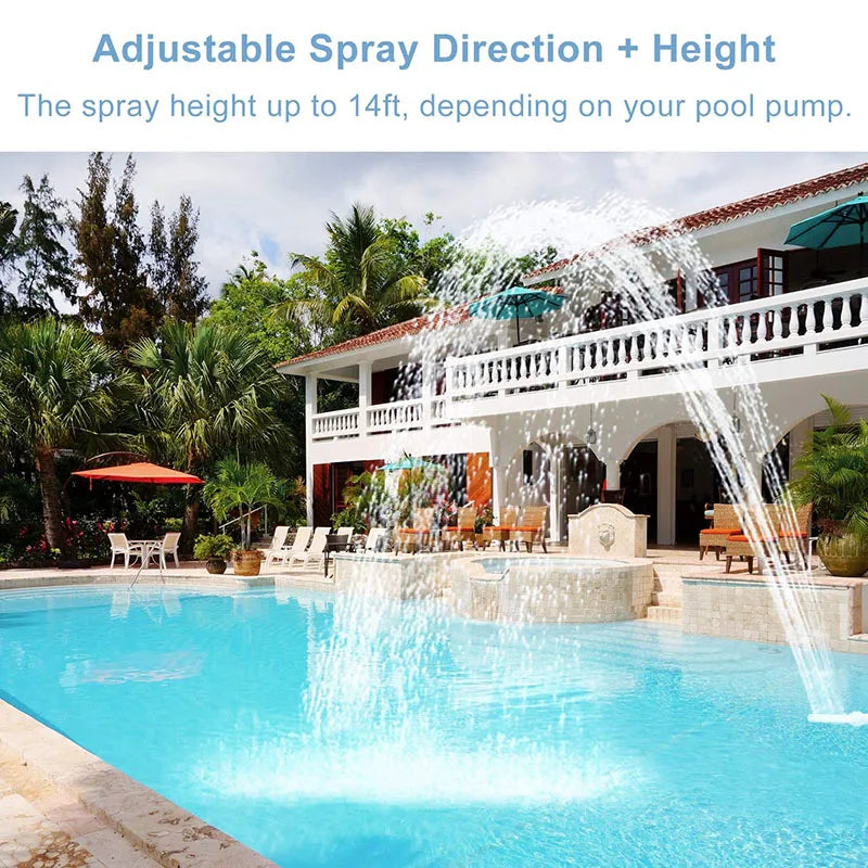 Swimming Pool Waterfall Fountain Kit PVC Spray Pool Spa Decoration Easy Install Accessory