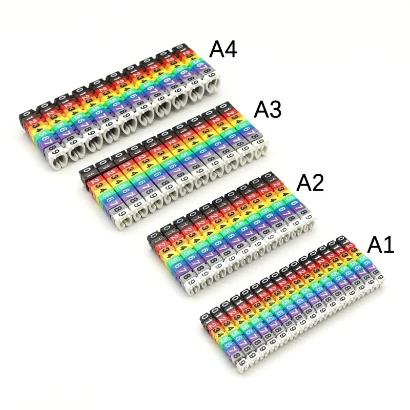 Cable Markers : Étiquettes numérotées colorées pour l'identification des câbles réseau de 2 à 8 mm