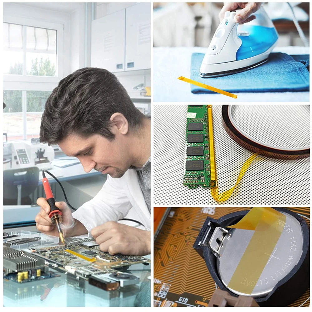 Goldfarbenes hitzebeständiges Klebeband zur elektrischen Isolierung, 33 m, hitzebeständig zum Abdecken und Löten