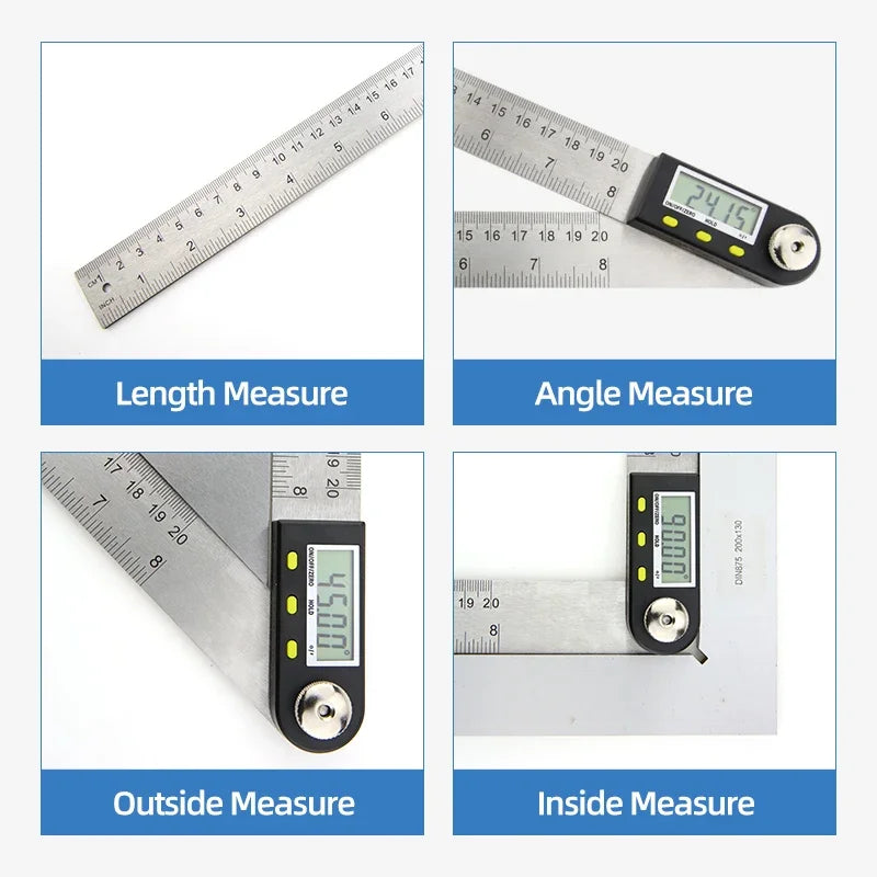 Goniomètre rapporteur électronique jauge numérique outil de mesure d'angle règle multi-angle outils de travail du bois mètre détecteur d'angle 360