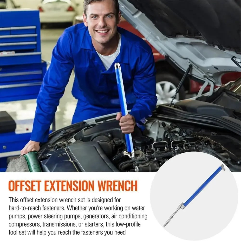 Professionelles Autoreparatur-Werkzeugset – 1/2 Zoll, 1/4 Zoll, 3/8 Zoll Nullversatz-Verlängerungsschlüssel für enge Stellen – Heimwerkzeugset