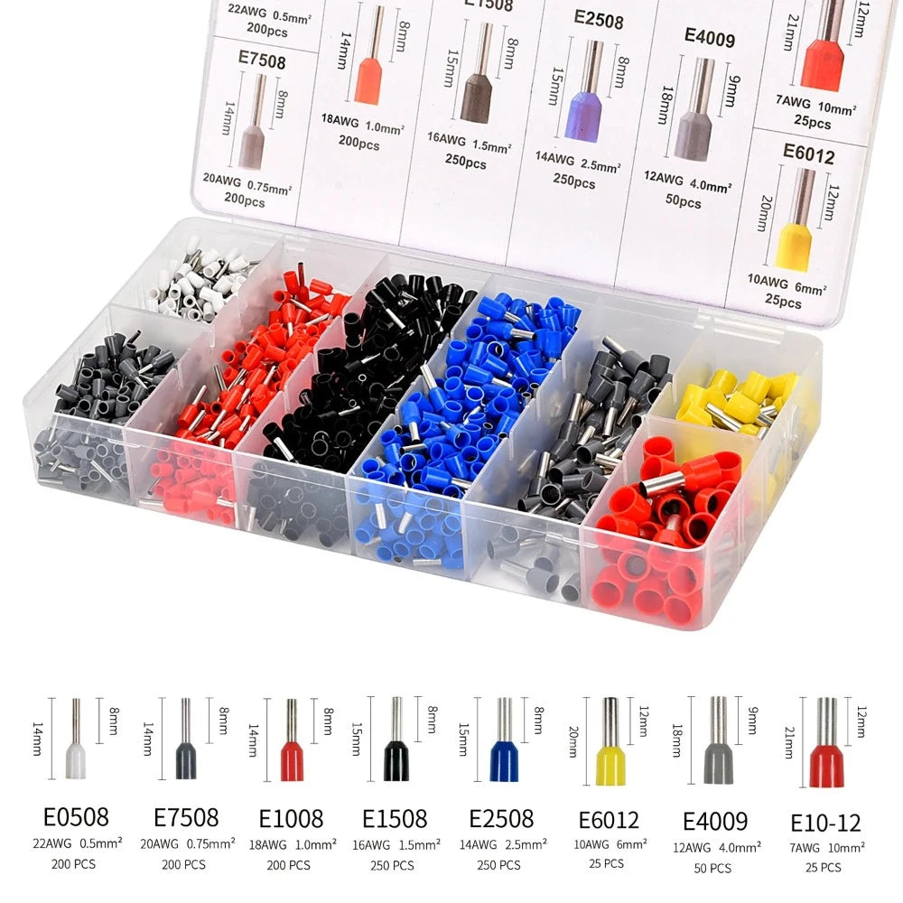Insulated Cord Pin End Ferrule Kit AWG 22-7