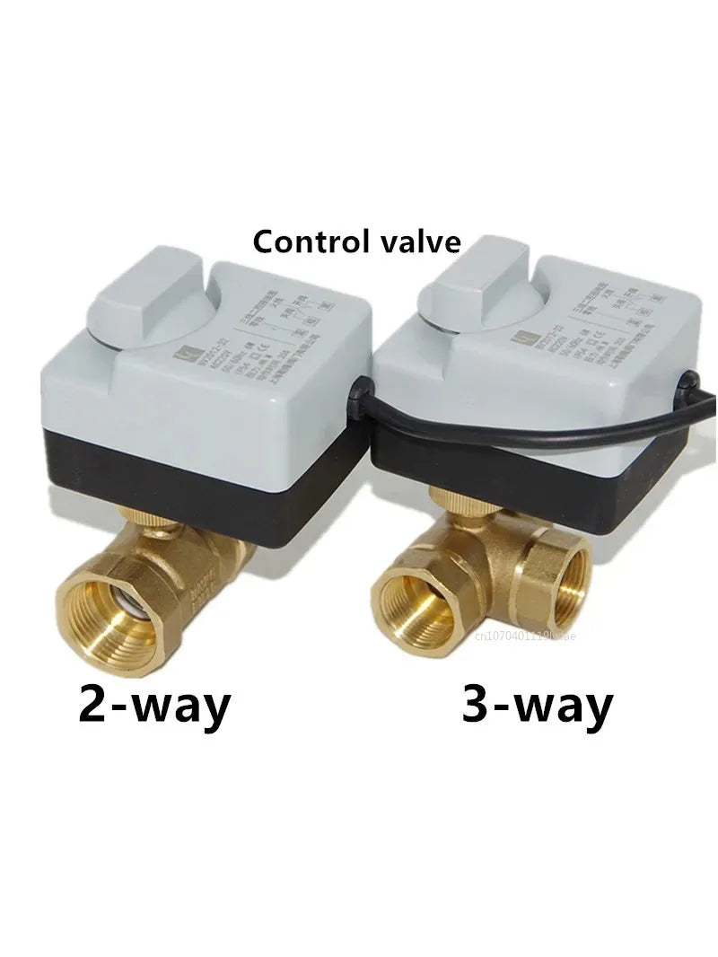 AC220V Messing Motorisierte Kugelhahn mit Handschalter Elektrischer Antrieb DN15 bis DN40 Zwei-Wege-Drei-Wege-Steuerung