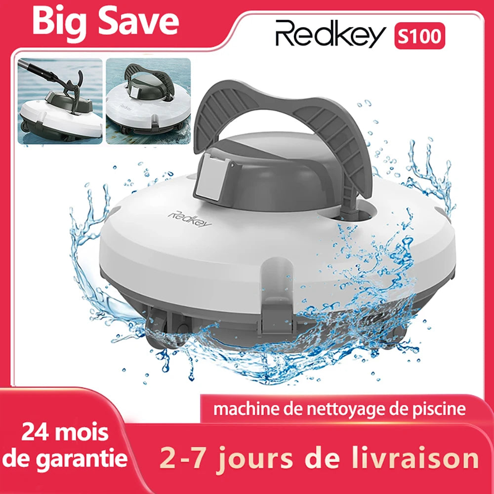 Cordless Robotic Pool Cleaner Self Parking 130 Minute Runtime for Swimming Pools up to 1076 Square Feet with 18 Degree Slope Climbing