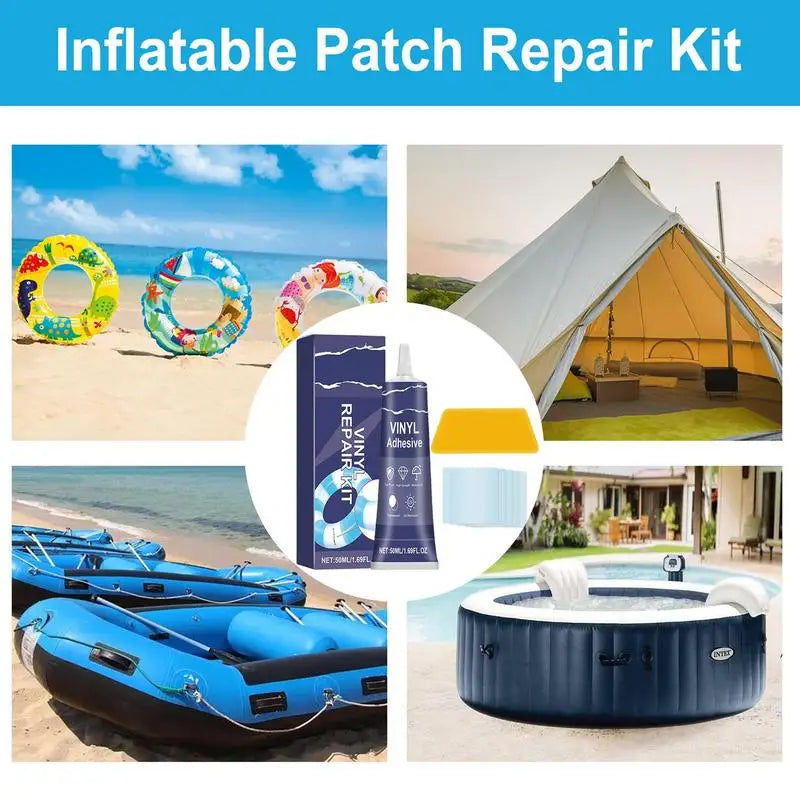 Inflatable Patch Repair Kit Raft Patch Kit With 50ml Glue For Repair