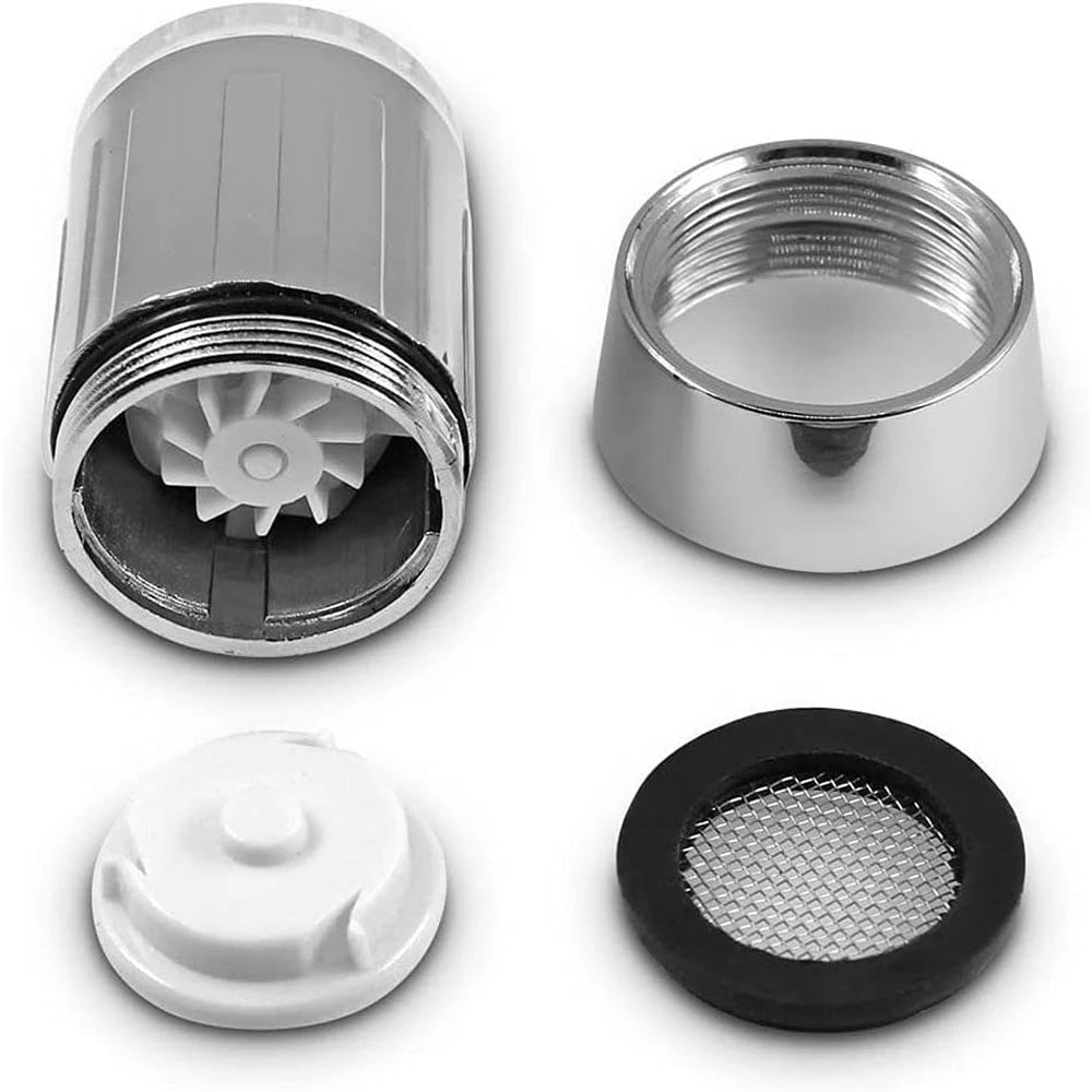 Aérateur de robinet de cuisine à changement de couleur LED : Économiseur d'eau illuminé 7 couleurs avec buse filtrante