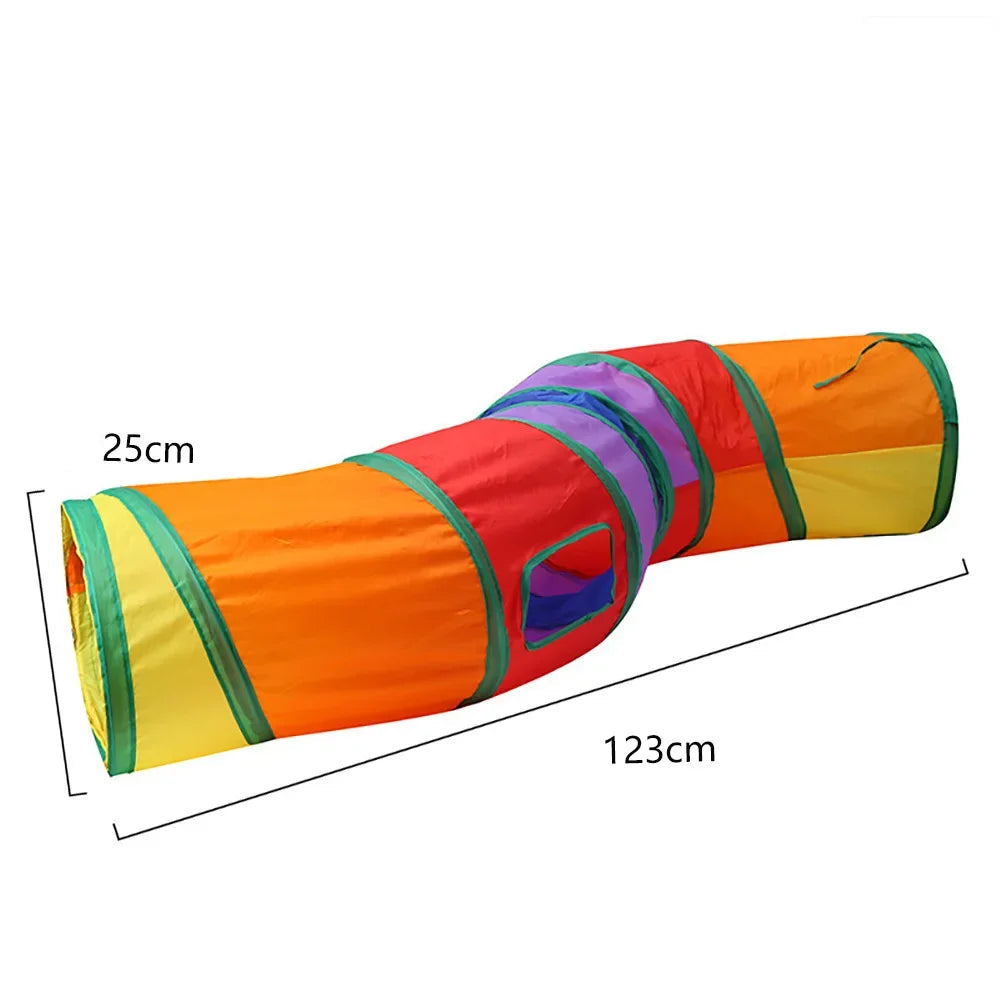 Non-Electrical Plastic Cat Tunnel Toy for Indoor Cats - Collapsible Play Tube with Peek Hole