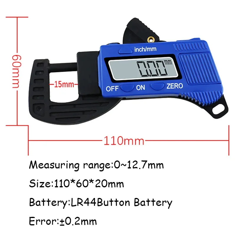 Calibro digitale di spessore ad alta precisione 0-12,7mm - Display LCD