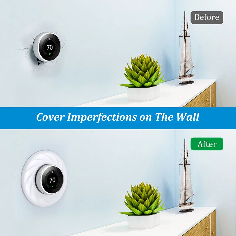 Płyta ścienna pasująca do Google Nest Thermostat 3. / 2. / 1. generacji Łatwa w użyciu Płyta ścienna Stereoskopowa Okrągła Osłona Uchwyt domowy