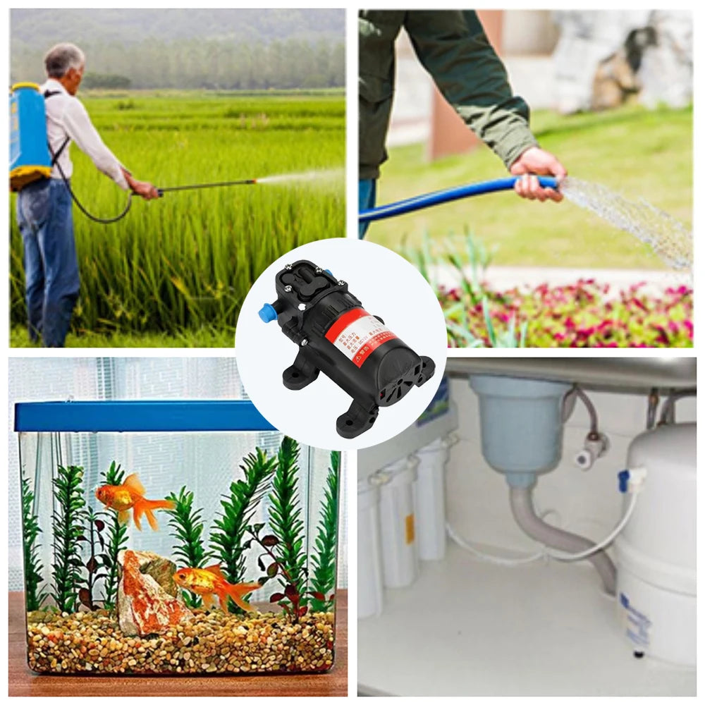 12 V, 2,0 A, 0,48 MPa, 3,5 l/min, tragbare elektrische Wasserpumpe, Umwälzpumpe für Garten und Bauernhof
