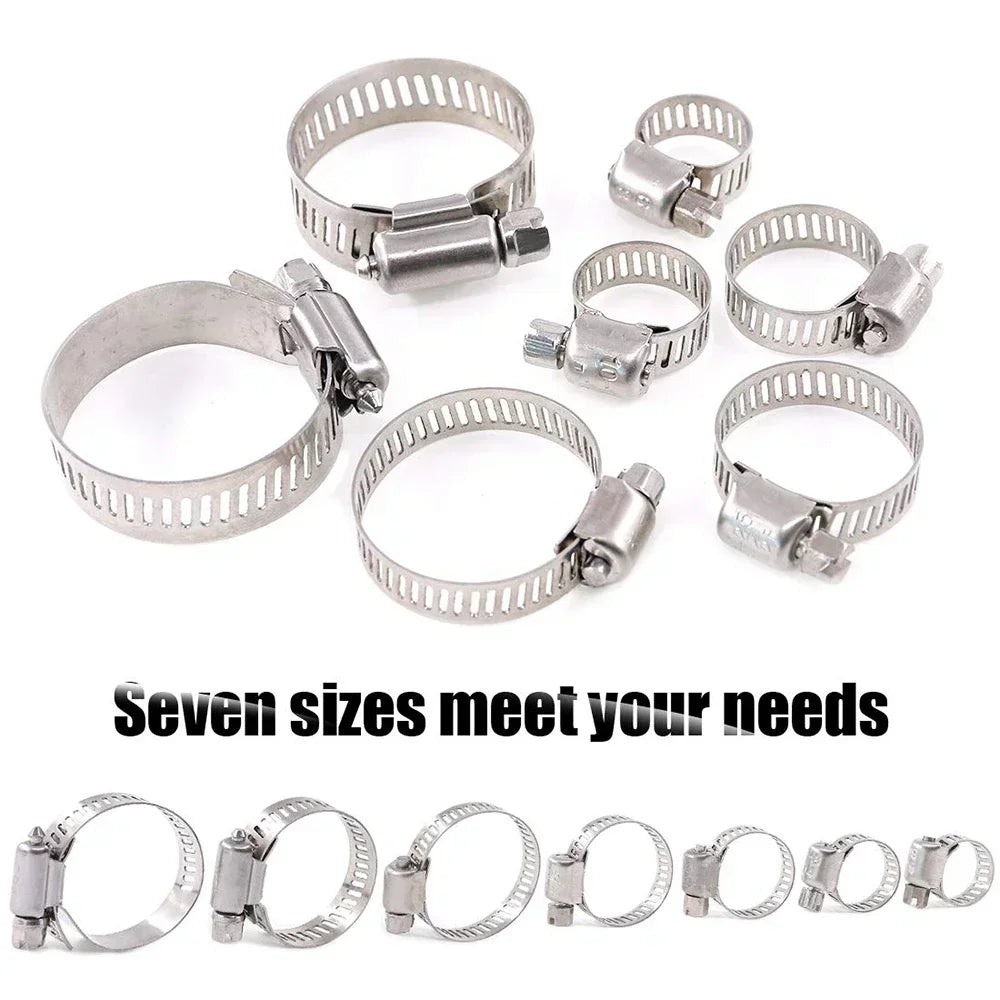 Jeu de 60 colliers de serrage en acier inoxydable, colliers de tuyaux réglables de 8 à 38 mm pour une utilisation en plomberie et automobile