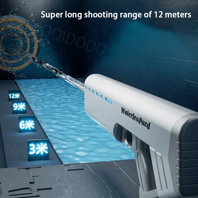 Pistolet à eau électrique automatique avec lumière 800ML Grande Capacité Étanche Jouet d'été pour piscine pour enfants et adultes