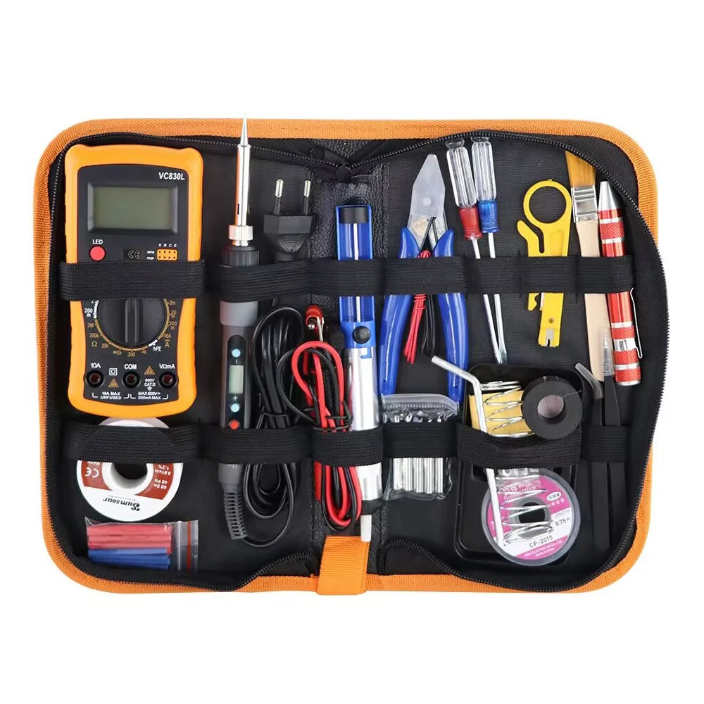 80W Adjustable Temperature Soldering Iron Kit with Digital LCD Display and Accessories