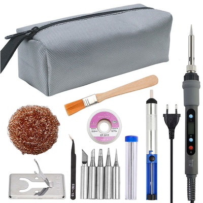 Kit di Saldatura con Saldatore da 80W a Temperatura Regolabile con Display LCD Digitale e Accessori
