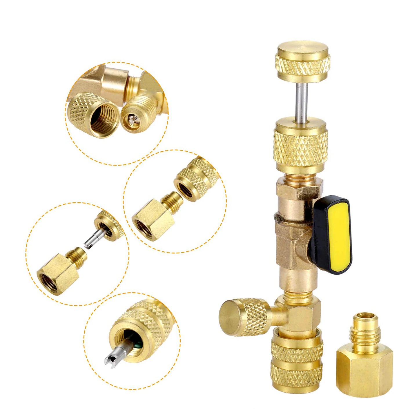 Kit d'installation et de retrait de noyau de valve avec double taille 1/4" & 5/16" Port