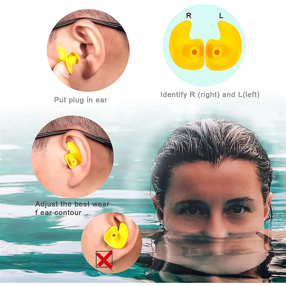 Ensemble de bouchons d'oreilles et pince-nez pour la natation