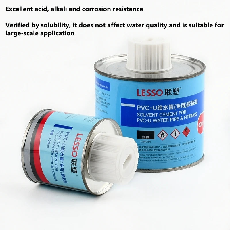 100ml Colle PVC pour conduite d'eau, raccords de tuyaux d'eau, mastic d'étanchéité, adhésif pour joint de tuyau de système d'irrigation de jardin