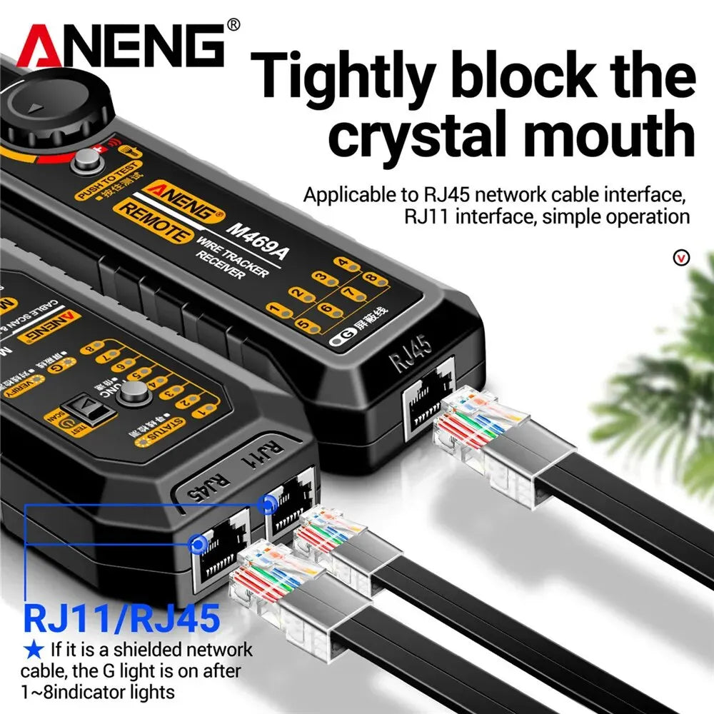 ANENG M469A Testeur de câble réseau intelligent RJ45 RJ11 Testeur de câble LAN Détecteur de fil Traceur Récepteur Outil de réparation réseau électrique