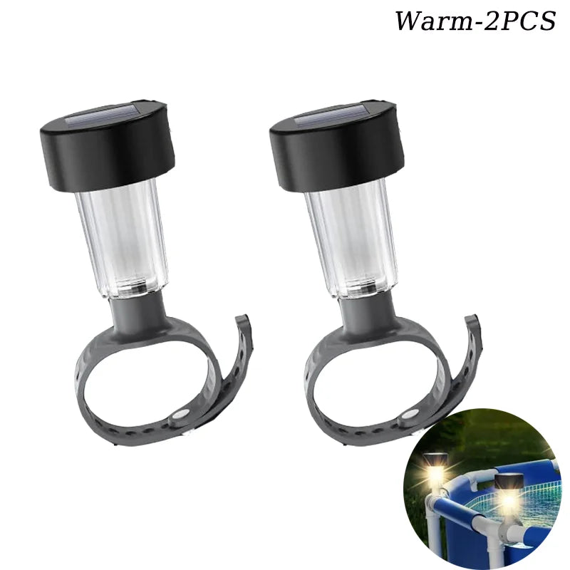 Lot de 6 cadres d'éclairage solaire de piscine à LED étanches