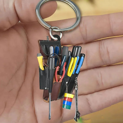 50PCS Acrylic Keychain Unique Electrician Tool Keyring Electrician Tool Bag Hanging Pendant Decoration Bag Accessories Gift