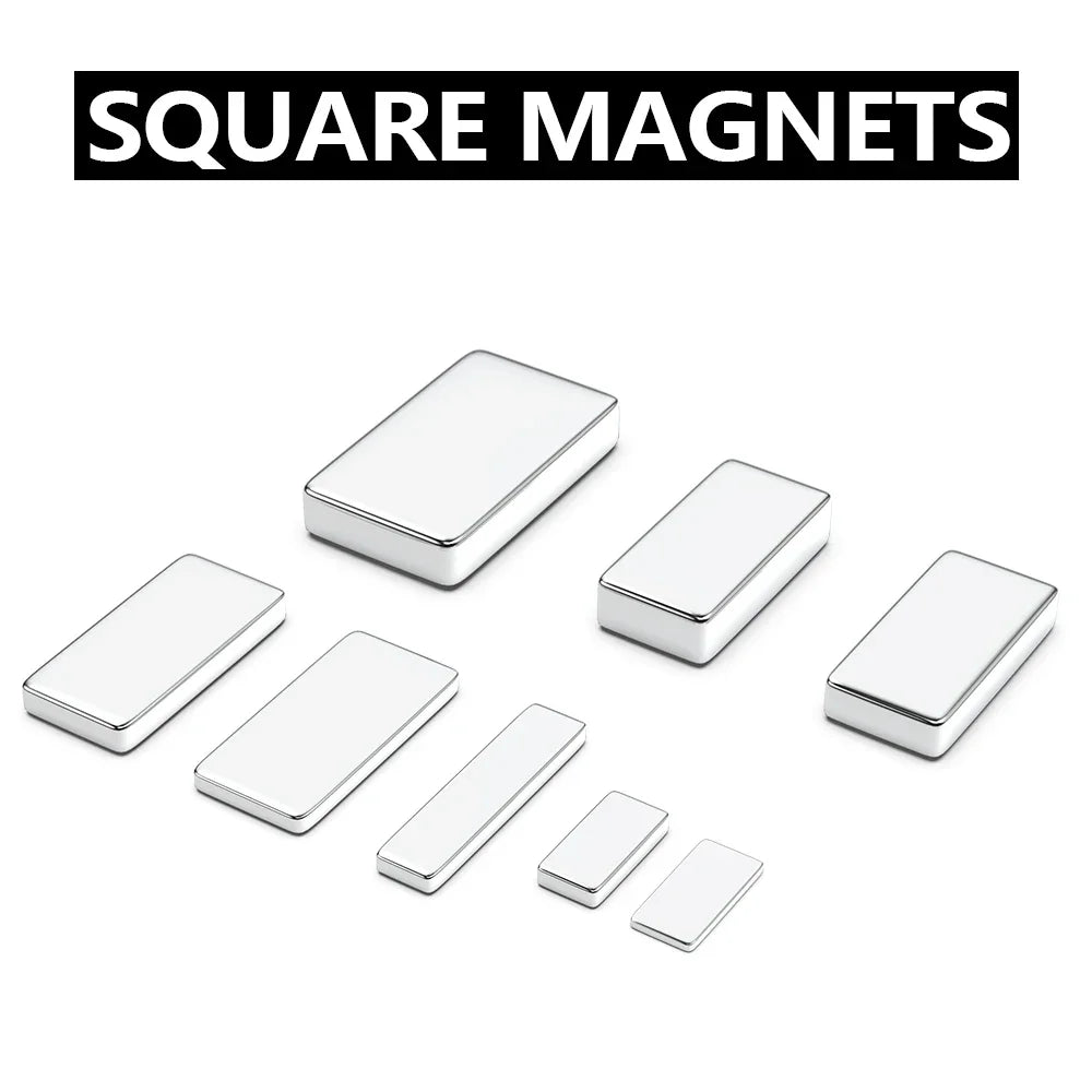 20-200Pcs Super Aimants en Néodyme Très Puissants 10/15/20mm X 5/10mm X 3mm N35 Aimants Bloc NdFeB Aimants Carrés Autocollants pour Réfrigérateur