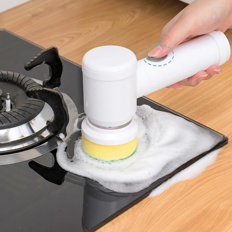 USB Rechargeable Multi-Functional Electric Cleaning Brush for Kitchen, Bathroom, and Bathtub