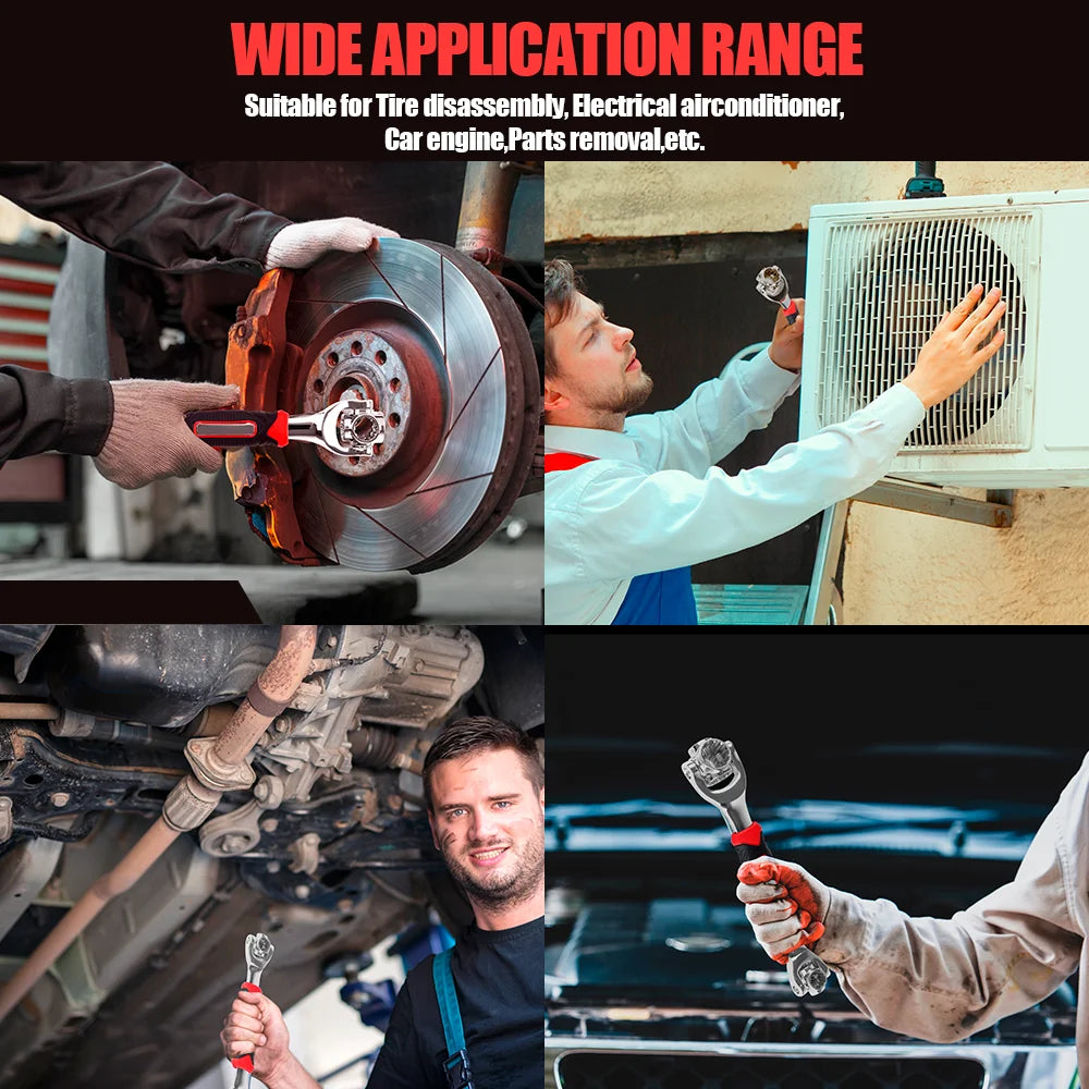 Clé à Double tête rotative à 360 °, multi-outils 52 en 1, clé à douille universelle de 8 à 19mm, outil manuel pour la réparation de meubles/voitures, 1 pièce