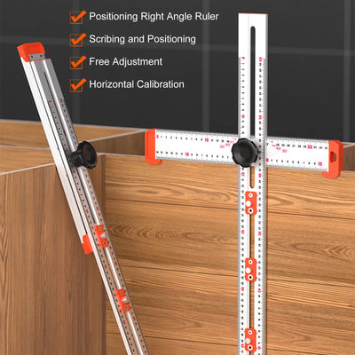 2-in-1 Woodworking Drilling & Positioning Ruler - Installation Tool