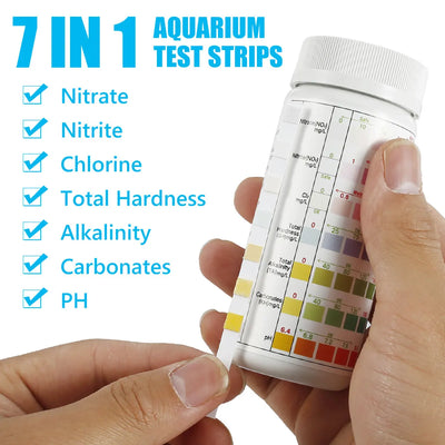 100Pcs 7 in 1/ 6 in 1/ 5 in 1 Aquarium Teststreifen Wasserqualität Teststreifen Süßwasser Salzwasser Aquarium Wasser PH Teststreifen