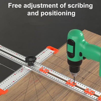 Righello di foratura e posizionamento per lavorazione del legno 2-in-1 - Strumento di installazione