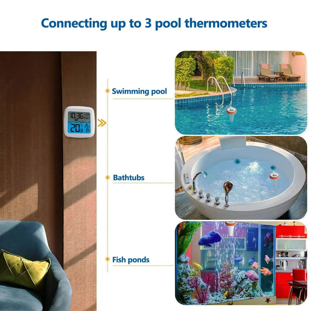 Wireless Thermometer LED Digital Display Electronic Thermometer Kit Waterproof Temperature Sensor