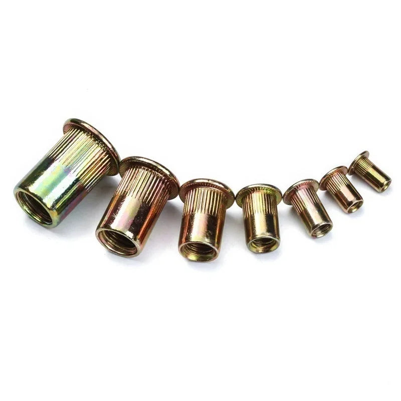 Rivet Nut Assortment Kit ¨C M3-M12 Flat Head Carbon Steel Rivnuts