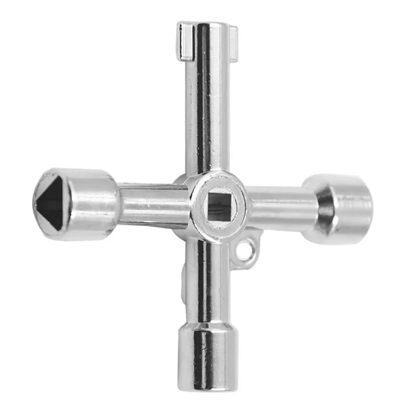 Multifunctional 4-Way Cross Key Socket Wrench for Plumbing and Utility
