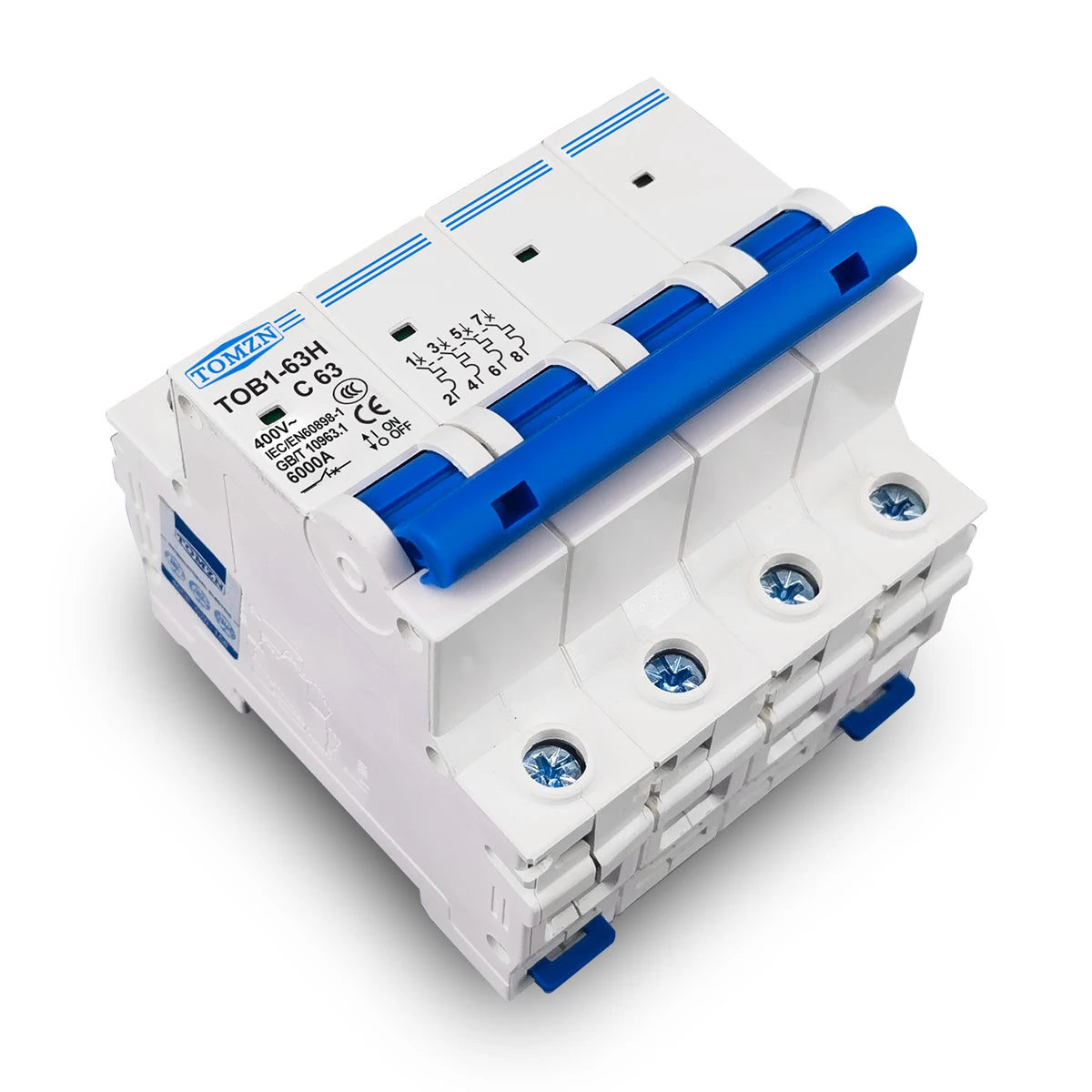 MCB courbe C 230/400V~ 50HZ/60HZ Disjoncteur miniature 1P 2P 3P 4P 3A 6A 10A 16A 20A 25A 32A 40A 50A 63A