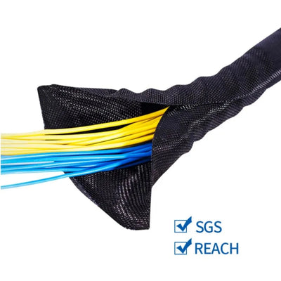 Guaina Cavi Autochiudente PET Espandibile Intrecciata Gestione Linee Auto Tubo Flessibile Avvolgicavo Protettivo Isolante