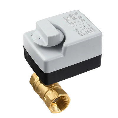 AC220V Brass Motorized Ball Valve with Manual Switch Electric Actuator DN15 to DN40 Two Way Three Way Control