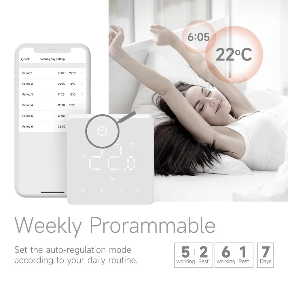 Termostat pokojowy Tuya Wifi System ogrzewania podłogowego Regulator termiczny do pieca gazowego Ogrzewanie elektryczne z Alexa Google Home