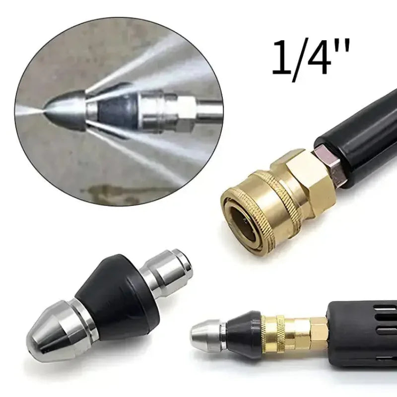 Buse de nettoyage d'égouts en acier inoxydable 5000PSI, haute pression, résistante à la Corrosion